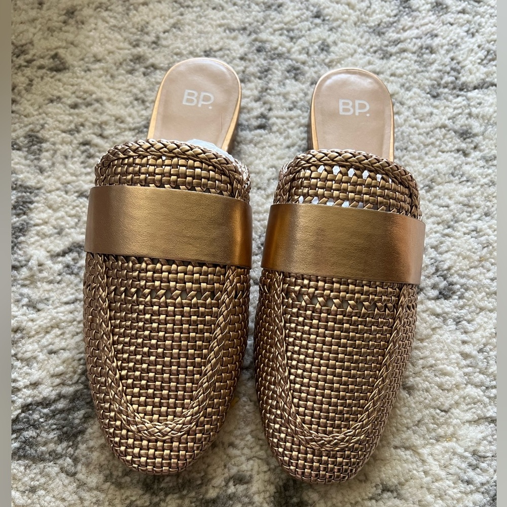 BP gold loafers